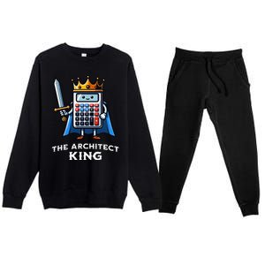 The Architect King Funny Illustration Calculator Premium Crewneck Sweatsuit Set