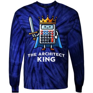 The Architect King Funny Illustration Calculator Tie-Dye Long Sleeve Shirt