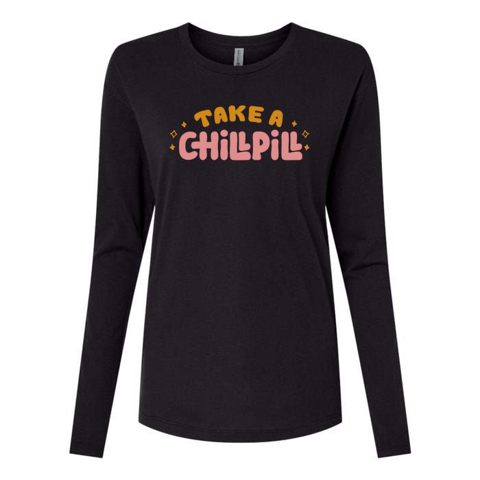 Take A Chill Pill Womens Cotton Relaxed Long Sleeve T-Shirt