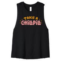 Take A Chill Pill Women's Racerback Cropped Tank