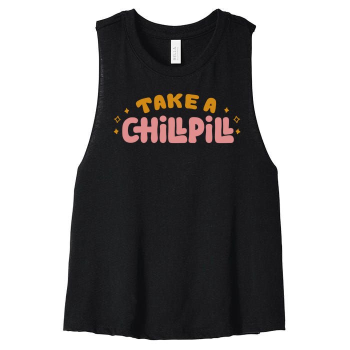 Take A Chill Pill Women's Racerback Cropped Tank