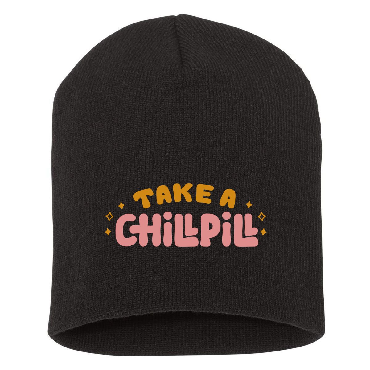 Take A Chill Pill Short Acrylic Beanie