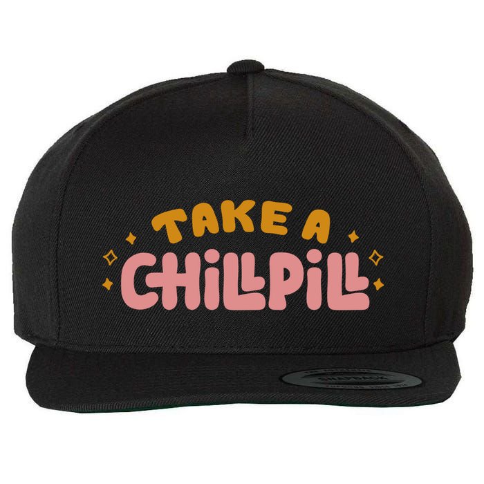 Take A Chill Pill Wool Snapback Cap