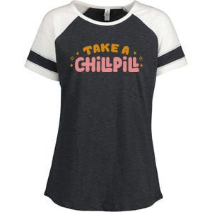 Take A Chill Pill Enza Ladies Jersey Colorblock Tee