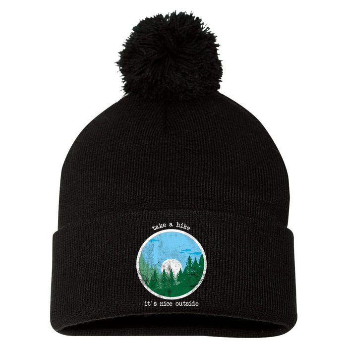 Take A Hike It's Nice Outside Pom Pom 12in Knit Beanie
