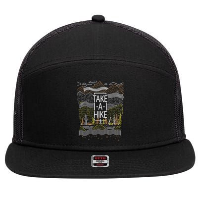 Take A Hike Outdoor Hiking And Camping 7 Panel Mesh Trucker Snapback Hat
