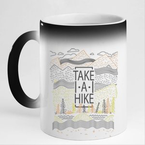 Take A Hike Outdoor Hiking And Camping 11oz Black Color Changing Mug