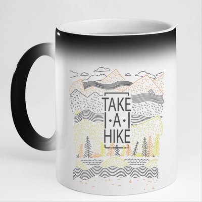 Take A Hike Outdoor Hiking And Camping 11oz Black Color Changing Mug