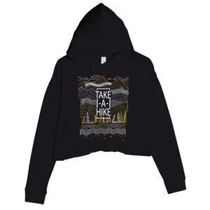 Take A Hike Outdoor Hiking And Camping Crop Fleece Hoodie