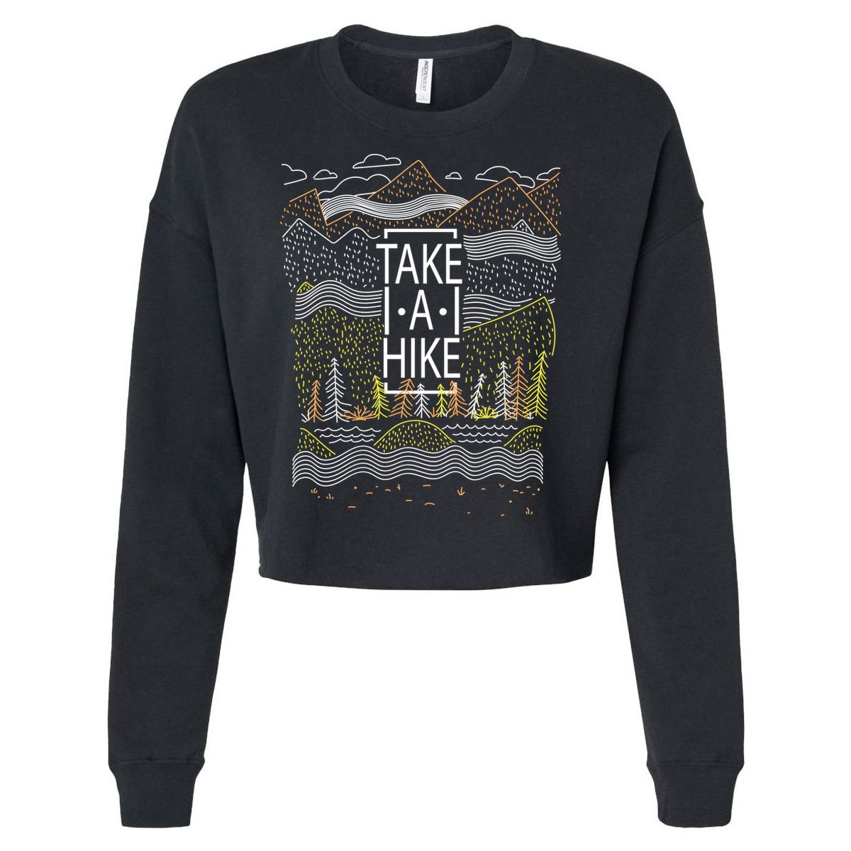 Take A Hike Outdoor Hiking And Camping Cropped Pullover Crew