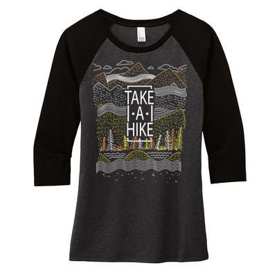 Take A Hike Outdoor Hiking And Camping Women's Tri-Blend 3/4-Sleeve Raglan Shirt