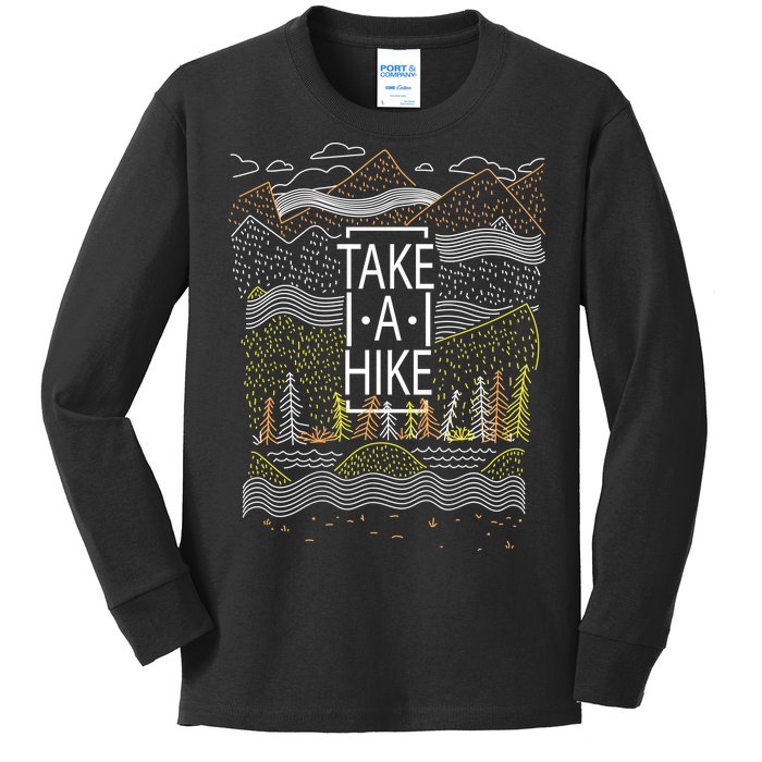 Take A Hike Outdoor Hiking And Camping Kids Long Sleeve Shirt