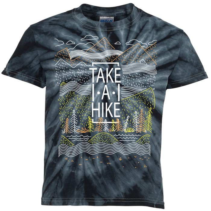 Take A Hike Outdoor Hiking And Camping Kids Tie-Dye T-Shirt