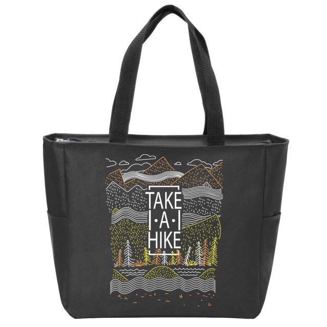 Take A Hike Outdoor Hiking And Camping Zip Tote Bag