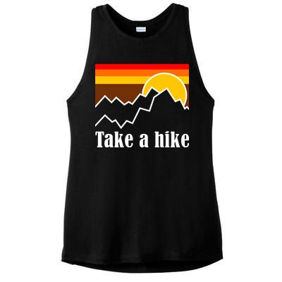 Take A Hike Sunset Funny Hiking Ladies PosiCharge Tri-Blend Wicking Tank