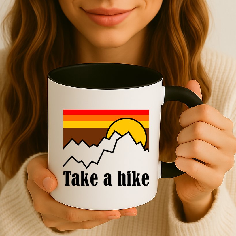 Take A Hike Sunset Funny Hiking Mug
