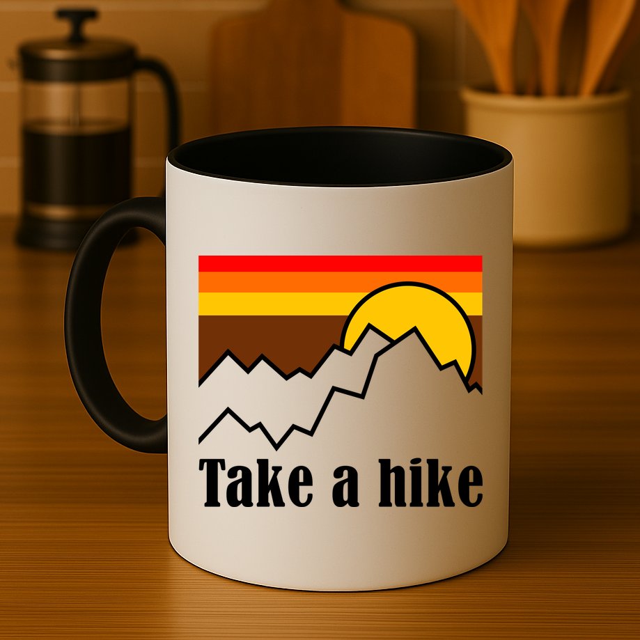 Take A Hike Sunset Funny Hiking Mug