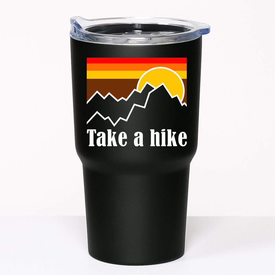 Take A Hike Sunset Funny Hiking Tumbler