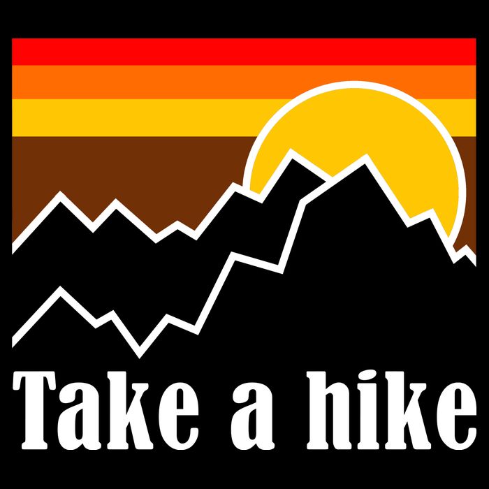 Take A Hike Sunset Funny Hiking Cropped Pullover Crew