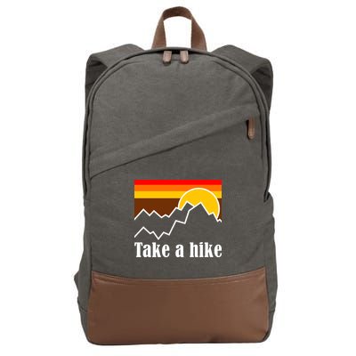 Take A Hike Sunset Funny Hiking Cotton Canvas Backpack