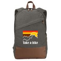 Take A Hike Sunset Funny Hiking Cotton Canvas Backpack