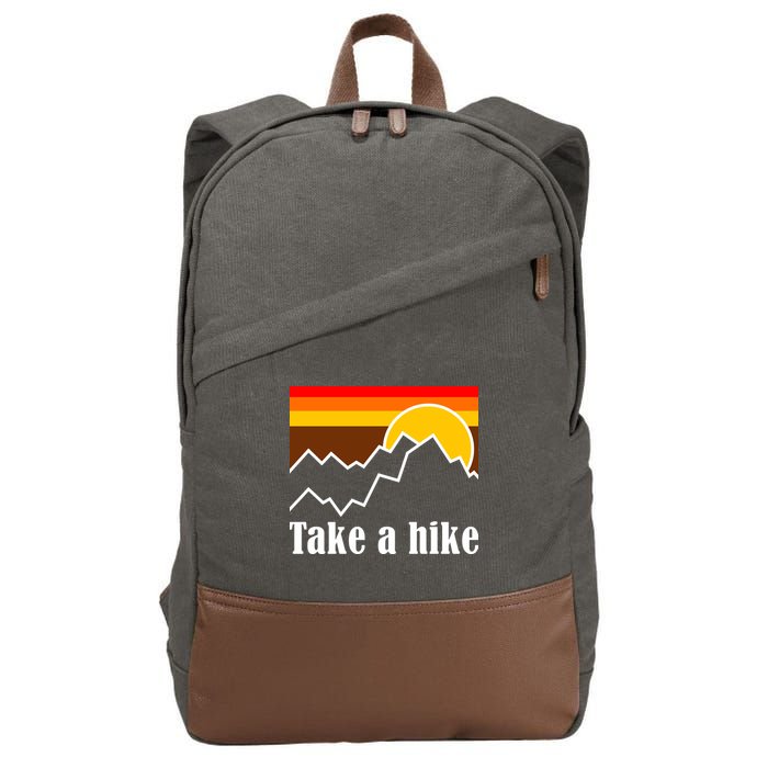 Take A Hike Sunset Funny Hiking Cotton Canvas Backpack