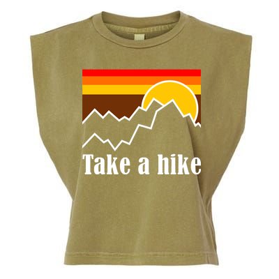 Take A Hike Sunset Funny Hiking Garment-Dyed Women's Muscle Tee