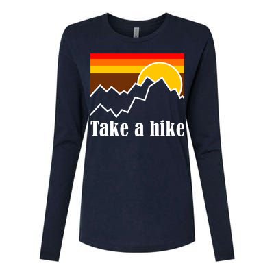 Take A Hike Sunset Funny Hiking Womens Cotton Relaxed Long Sleeve T-Shirt