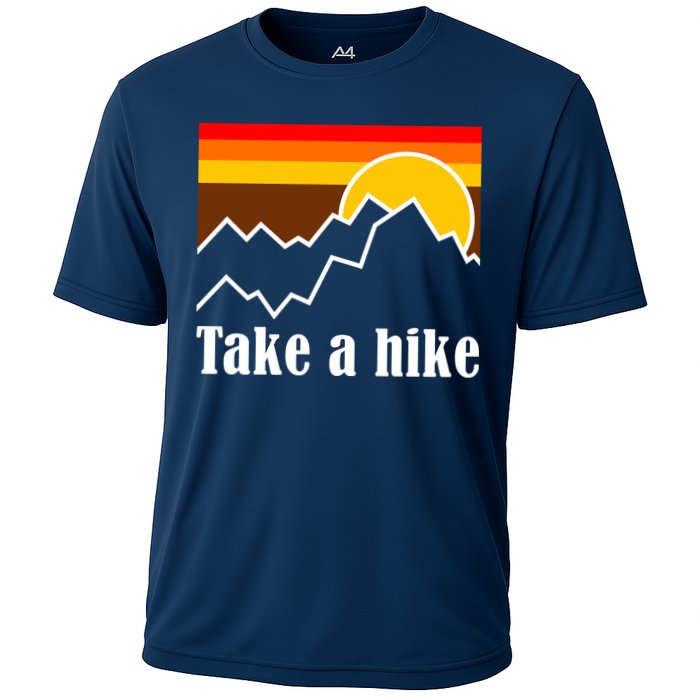 Take A Hike Sunset Funny Hiking Cooling Performance Crew T-Shirt