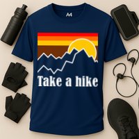 Take A Hike Sunset Funny Hiking Cooling Performance Crew T-Shirt