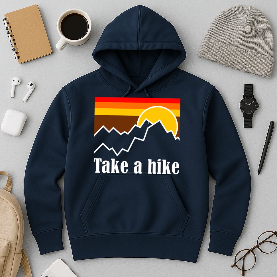 Take A Hike Sunset Funny Hiking Hoodie