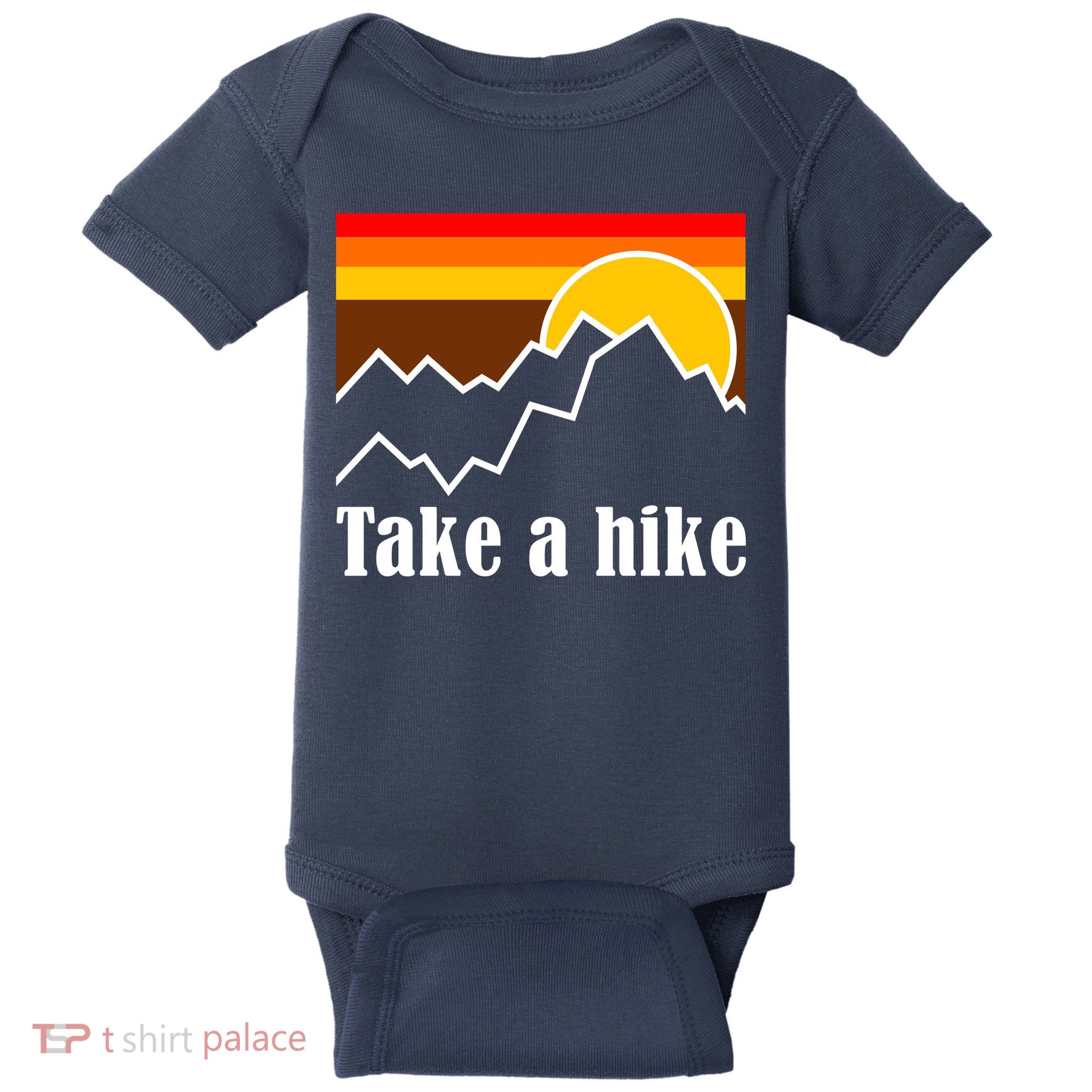 Take A Hike Sunset Funny Hiking Baby Bodysuit