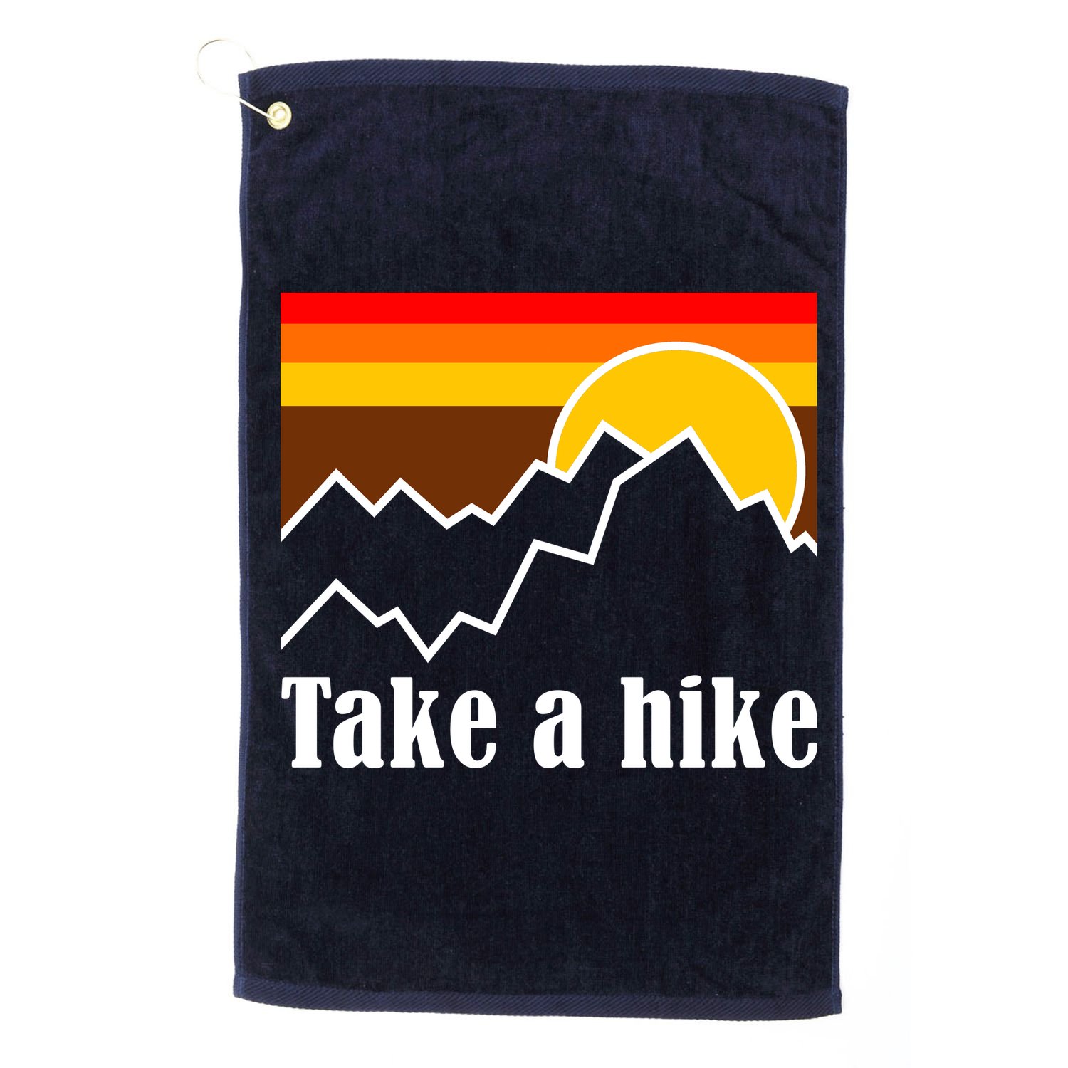 Take A Hike Sunset Funny Hiking Golf Towel