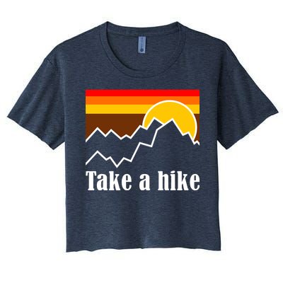 Take A Hike Sunset Funny Hiking Women's Crop Top Tee