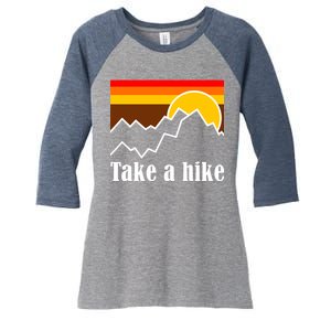 Take A Hike Sunset Funny Hiking Women's Tri-Blend 3/4-Sleeve Raglan Shirt