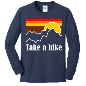 Take A Hike Sunset Funny Hiking Kids Long Sleeve Shirt