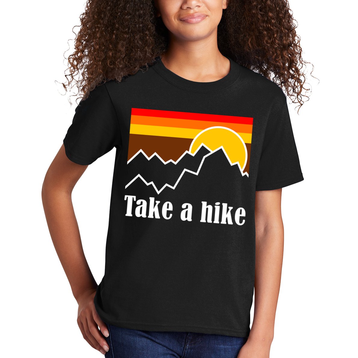 Take A Hike Sunset Funny Hiking Kids T-Shirt