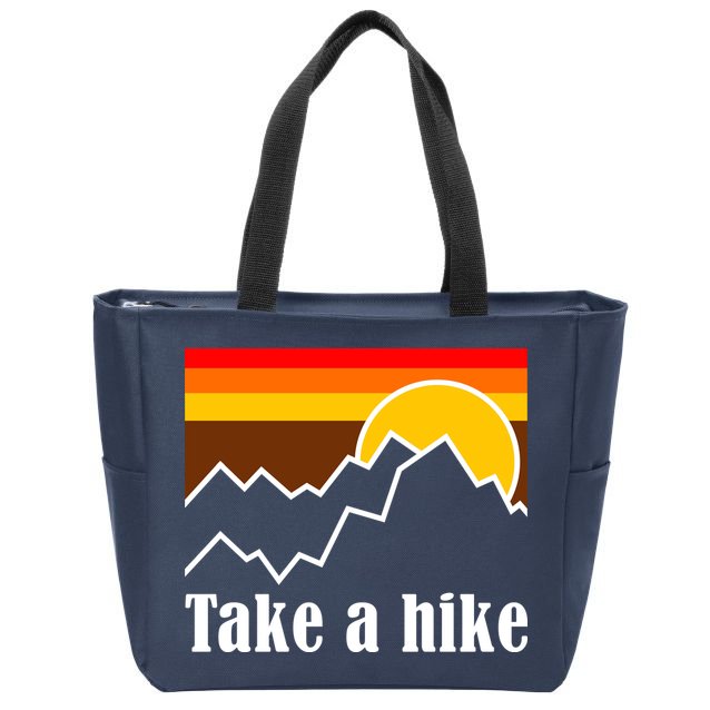 Take A Hike Sunset Funny Hiking Zip Tote Bag