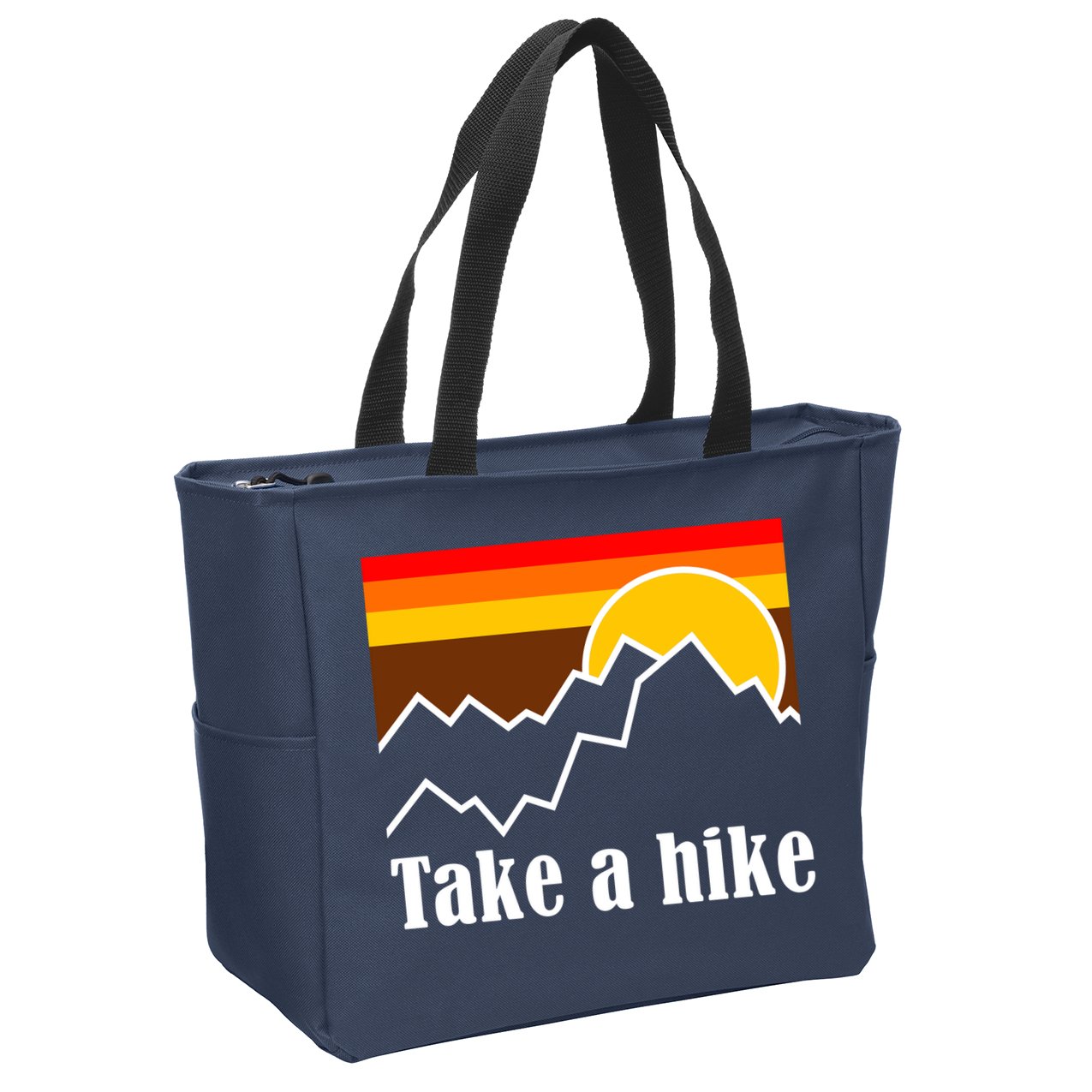 Take A Hike Sunset Funny Hiking Zip Tote Bag