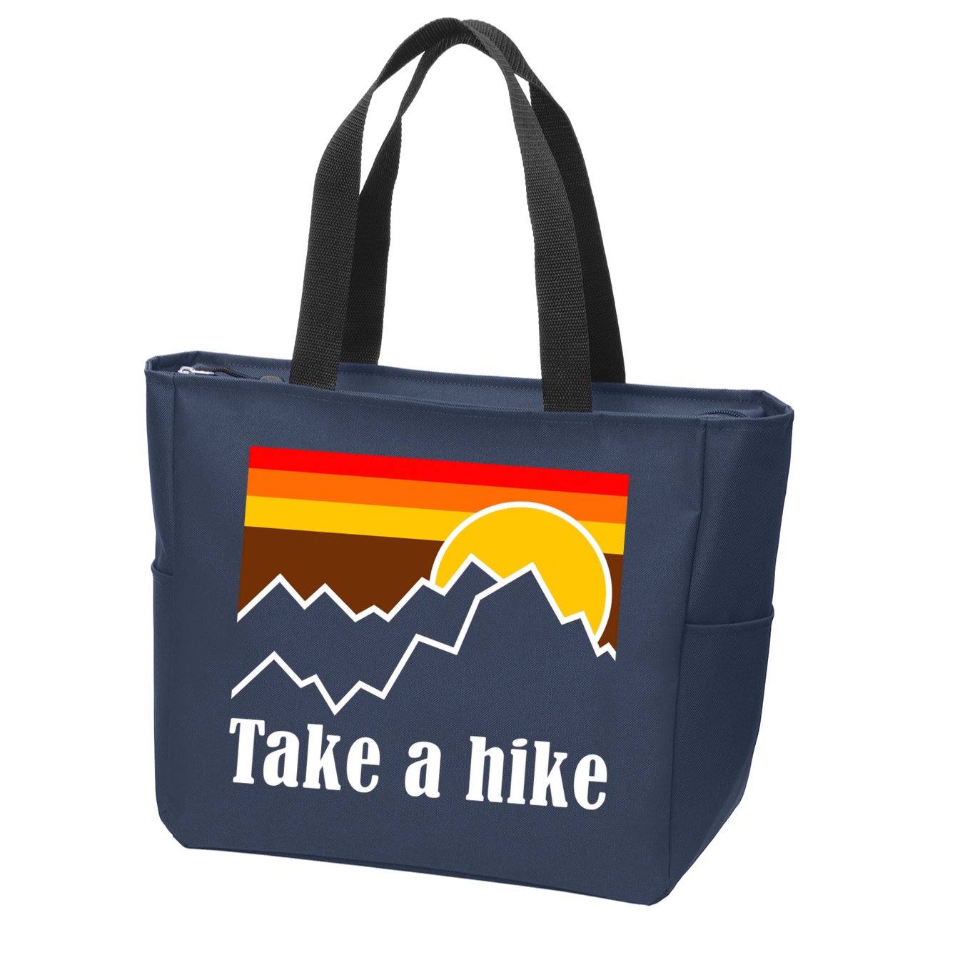 Take A Hike Sunset Funny Hiking Zip Tote Bag