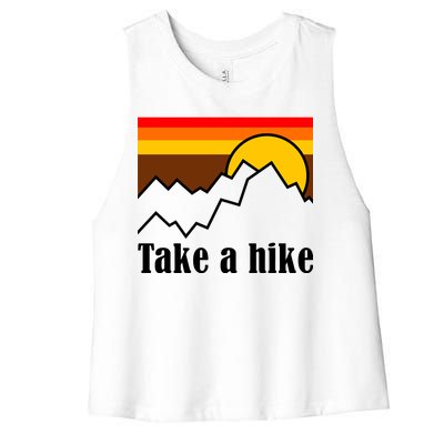 Take A Hike Sunset Funny Hiking Women's Racerback Cropped Tank