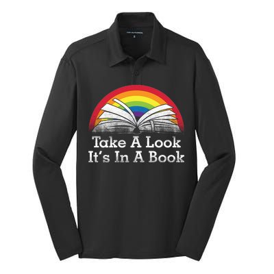 Take A Look, It's In A Book Silk Touch Performance Long Sleeve Polo