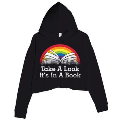 Take A Look, It's In A Book Crop Fleece Hoodie
