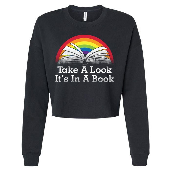 Take A Look, It's In A Book Cropped Pullover Crew