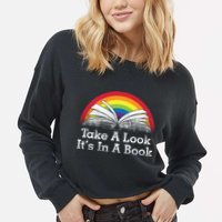 Take A Look, It's In A Book Cropped Pullover Crew