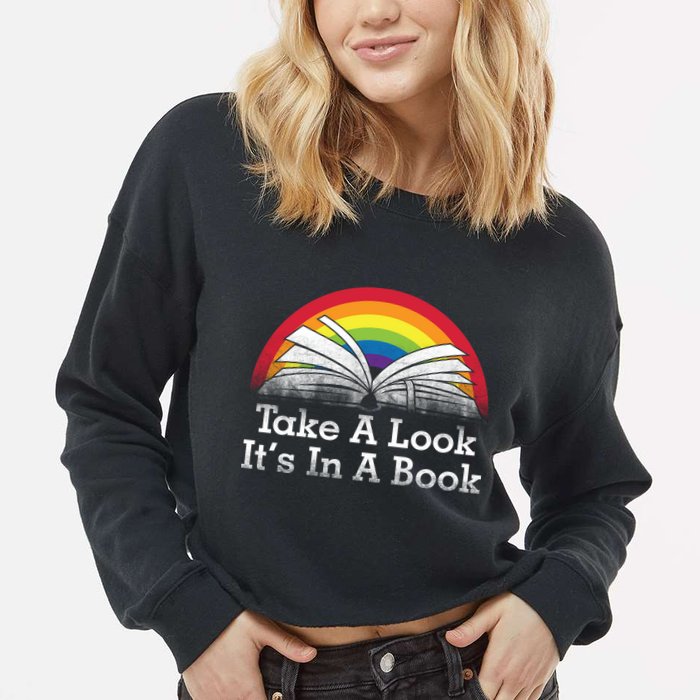 Take A Look, It's In A Book Cropped Pullover Crew
