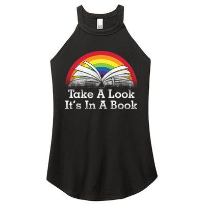Take A Look, It's In A Book Women's Perfect Tri Rocker Tank