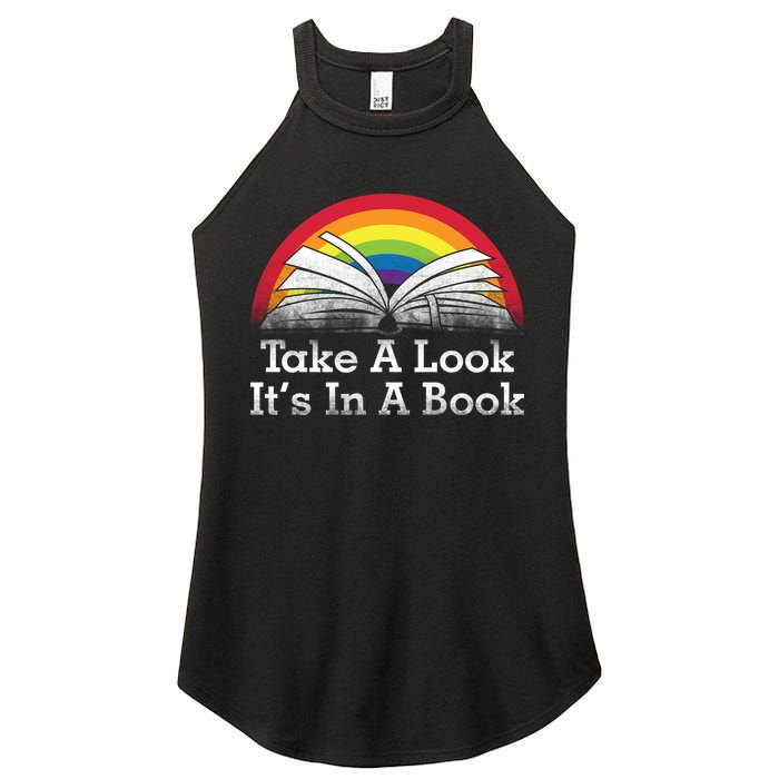 Take A Look, It's In A Book Women's Perfect Tri Rocker Tank