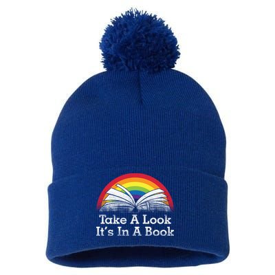 Take A Look, It's In A Book Pom Pom 12in Knit Beanie