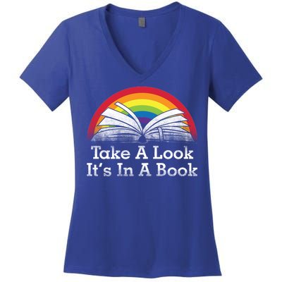 Take A Look, It's In A Book Women's V-Neck T-Shirt